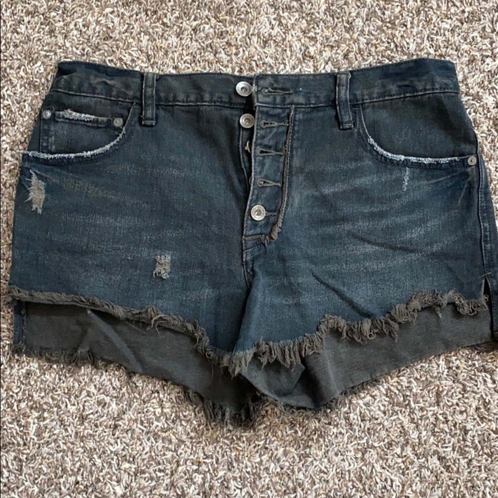 Distressed Black Jean shorts